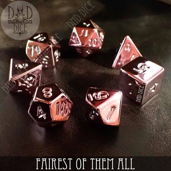 2 for $25 - Fairest of Them All Dice Set - 7 Acrylic Dice - Dungeons and Dragons - Picture 3 of 3